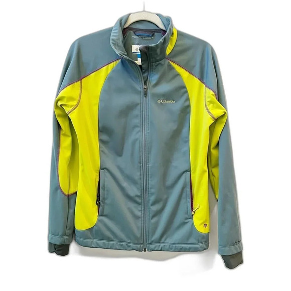 Columbia Green Softshell Jacket Women's Large Tectonic Access Omni-Wind Block - Picture 1 of 4